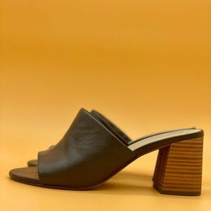 Seychelles Black Leather Mules Sandals 7.5